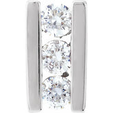 14K White Gold 1/4 CTW Three-Stone Channel-Set Diamond Pendant